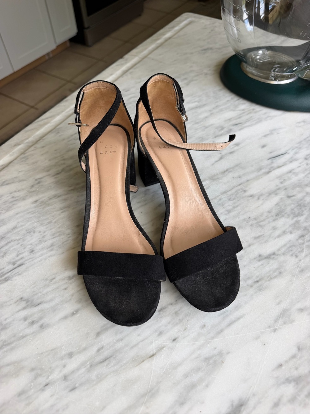 a new day Black Suede Block Heel Sandals - Picture 2 of 5